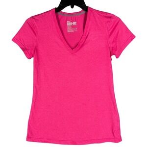 Nike Womens Small Pink Dri FIT Swoosh Short‎ Sleeve Tee Graphic Street Sporty